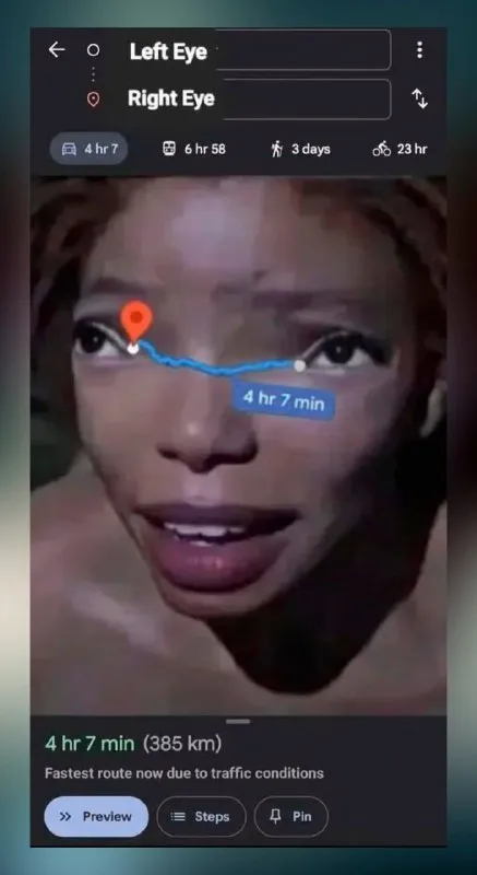 Left Eye to Right Eye Route