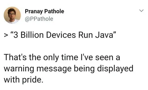 Java Warning Message With Pride