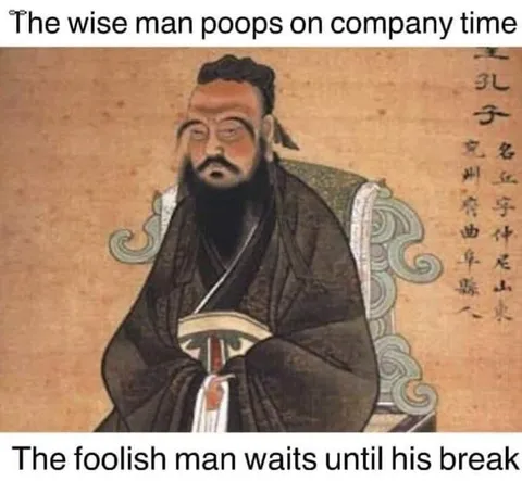 Wise Man Poops on Company Time