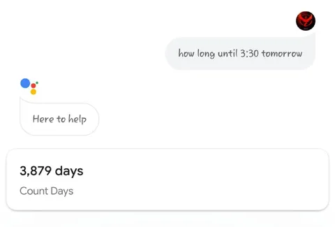 Google Assistant Countdown Gone Wrong