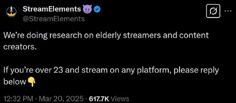 Elderly Streamer Research