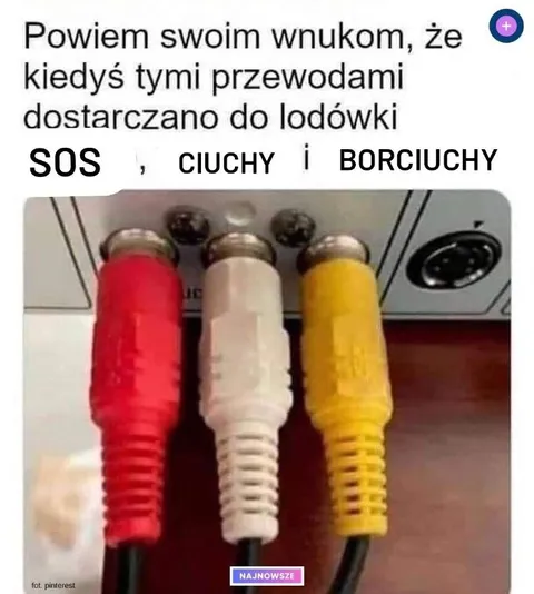 Kable dostarczające sos do lodówki