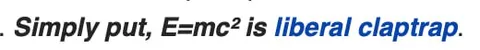 E=mc² Is Liberal Claptrap