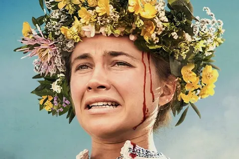 Рыдающая девушка в цветах