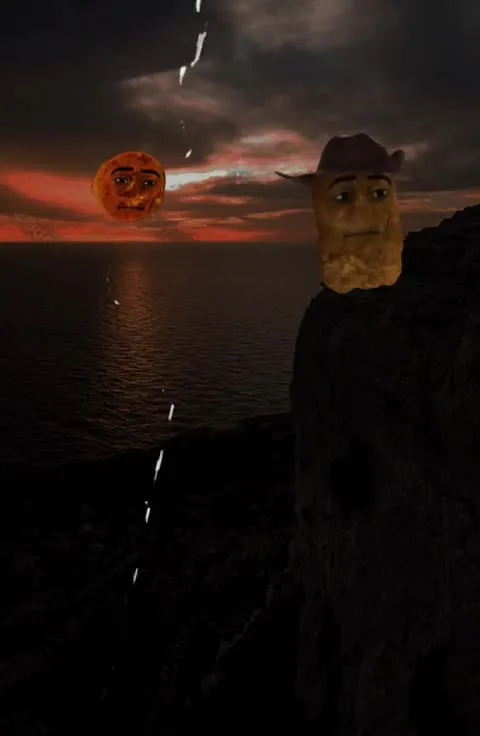 Грустный ковбой у моря