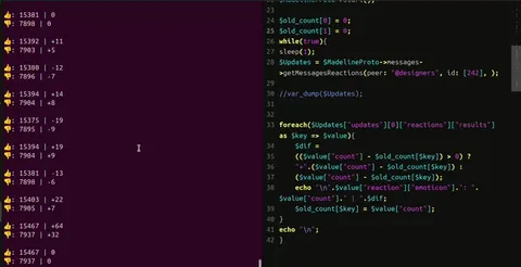 Reaction Counters Changing in Terminal