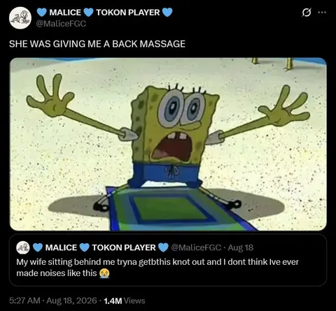 SpongeBob Back Massage Reaction