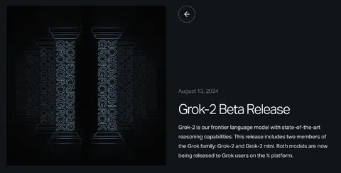 Grok-2 Beta Release Screenshot