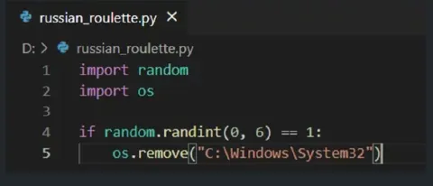 Russian Roulette Python Script