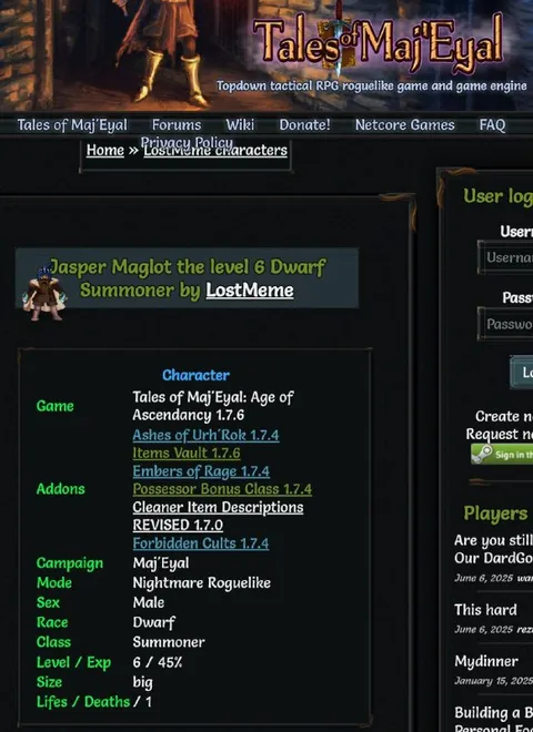 Level 6 Dwarf Summoner