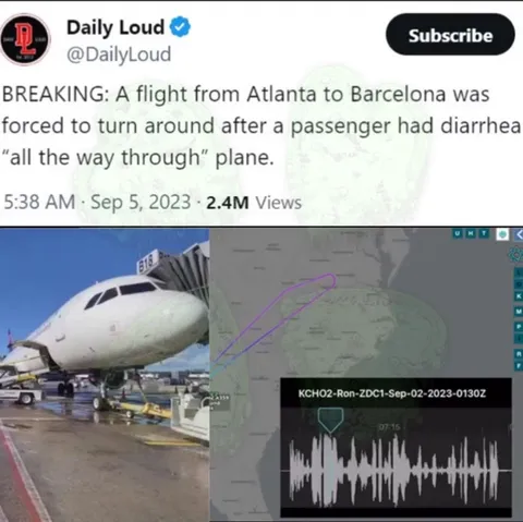 Diarrhea Forces Plane to Turn Around