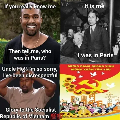 Kanye Meets Uncle Ho in Paris
