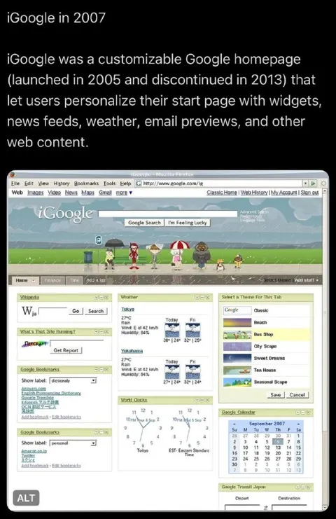 iGoogle in 2007