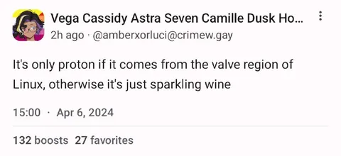 Linux Proton Sparkling Wine Joke