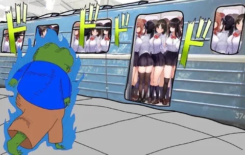 女子高生で満員の電車