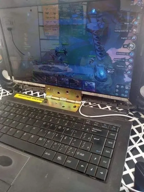 Gaming Laptop Held Together by a Hinge