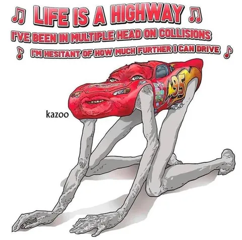 Lightning McQueen Crawling After Crashes