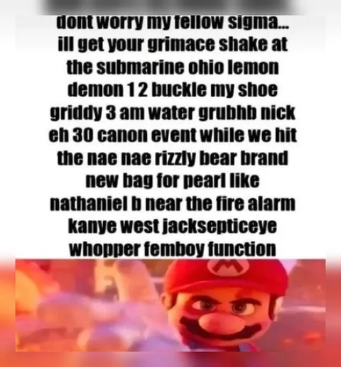 Fellow Sigma Mario Message