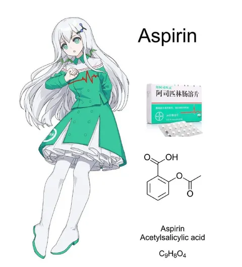 Anime Girl Aspirin Diagram