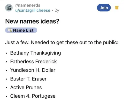 Funny New Name Ideas