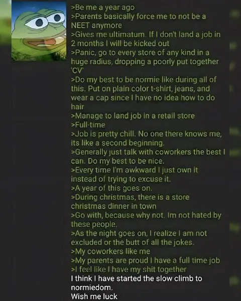 Slow Climb to Normiedom