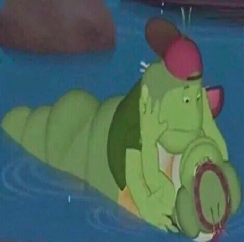 Уставший зелёный червяк
