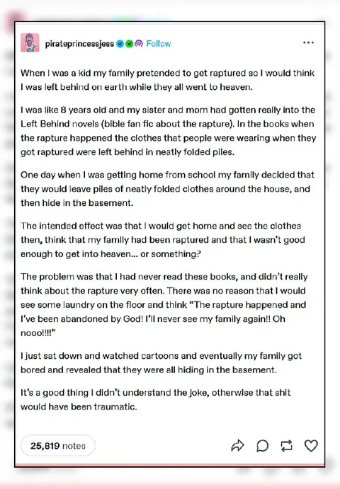 The Rapture Laundry Prank