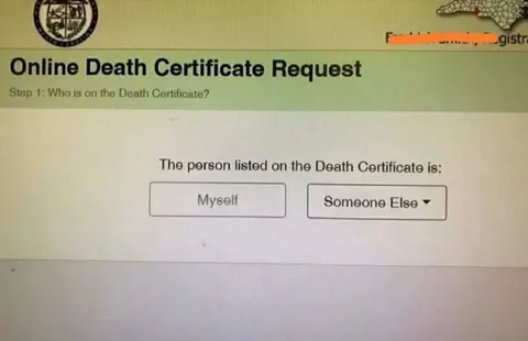 Online Death Certificate Request