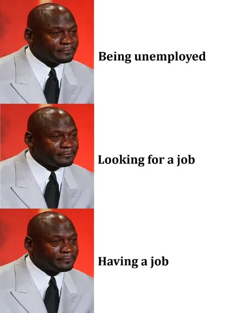 Crying Jordan Job Struggle