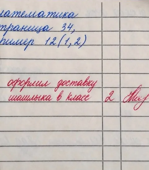 Доставка шашлыка в классе