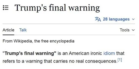 Trump's final warning meaning