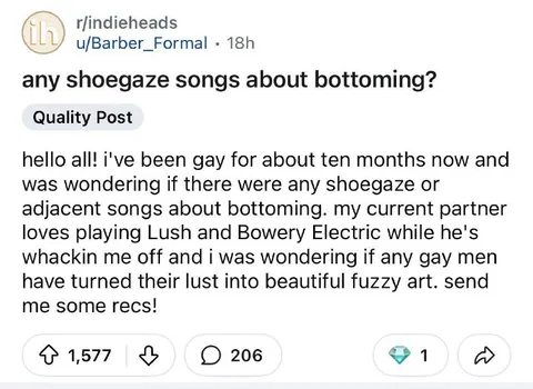 Shoegaze Songs About Bottoming