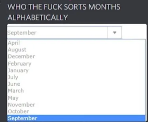 Sorting Months Alphabetically