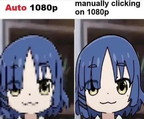 Auto 1080p vs manually clicking