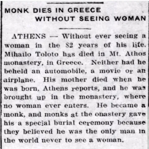 Monk Dies Without Seeing Woman