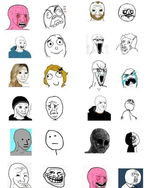 Коллаж лиц из Rage Comics