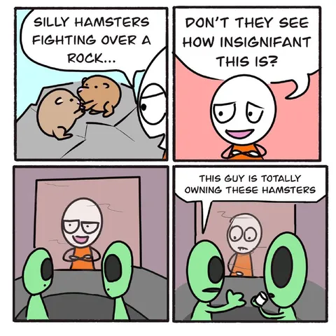 Hamsters Fighting Over a Rock