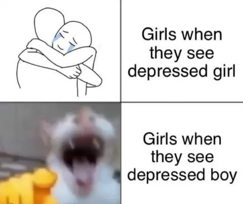 Girls See Depressed Boy