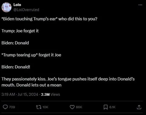 Biden and Trump Passionate Kiss