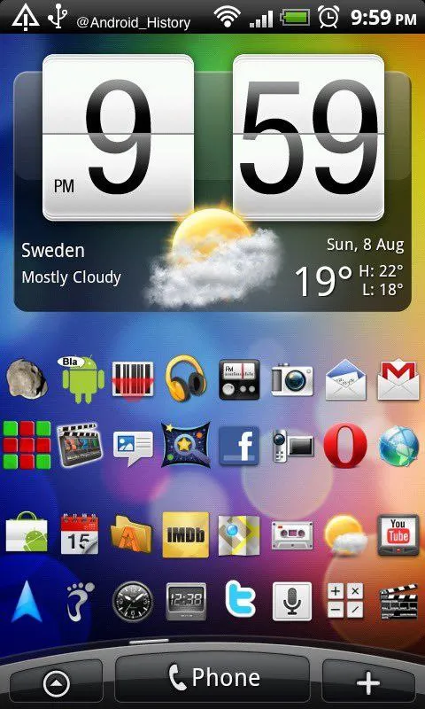 Old Android Home Screen