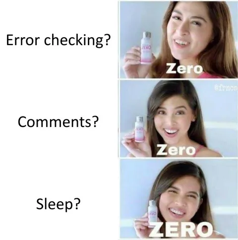 Zero Errors Comments Sleep