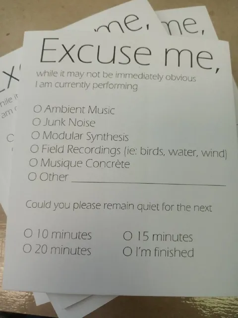 Excuse Me, I Am Performing