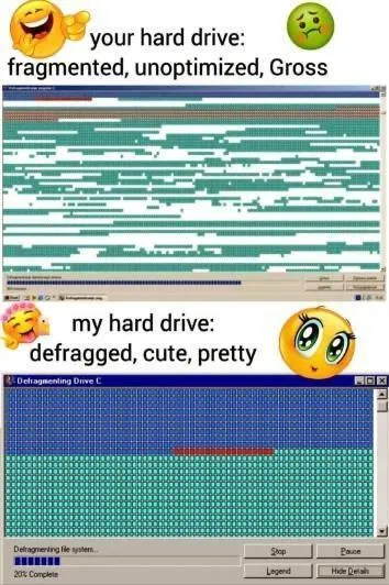 Defragged Hard Drive Comparison