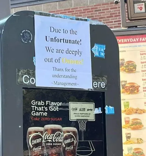Out of Onions Sign