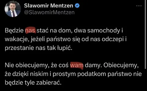 Obietnice Mentzena o podatkach