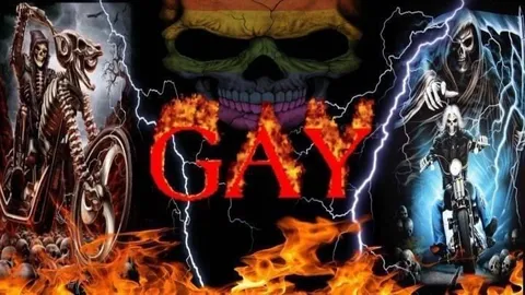 GAY Skeleton Fire Collage