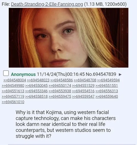 Kojima facial capture technology