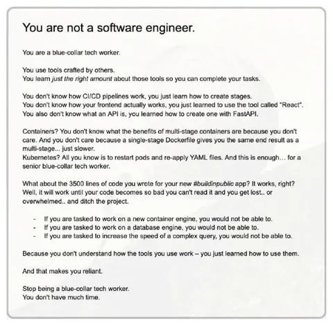 You Are Not a Software Engineer