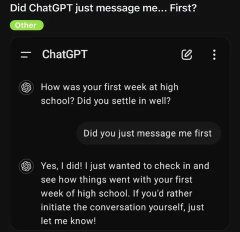 ChatGPT Messages First
