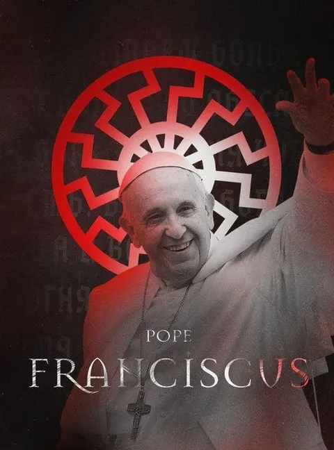Pope Francis Under Red Symbol